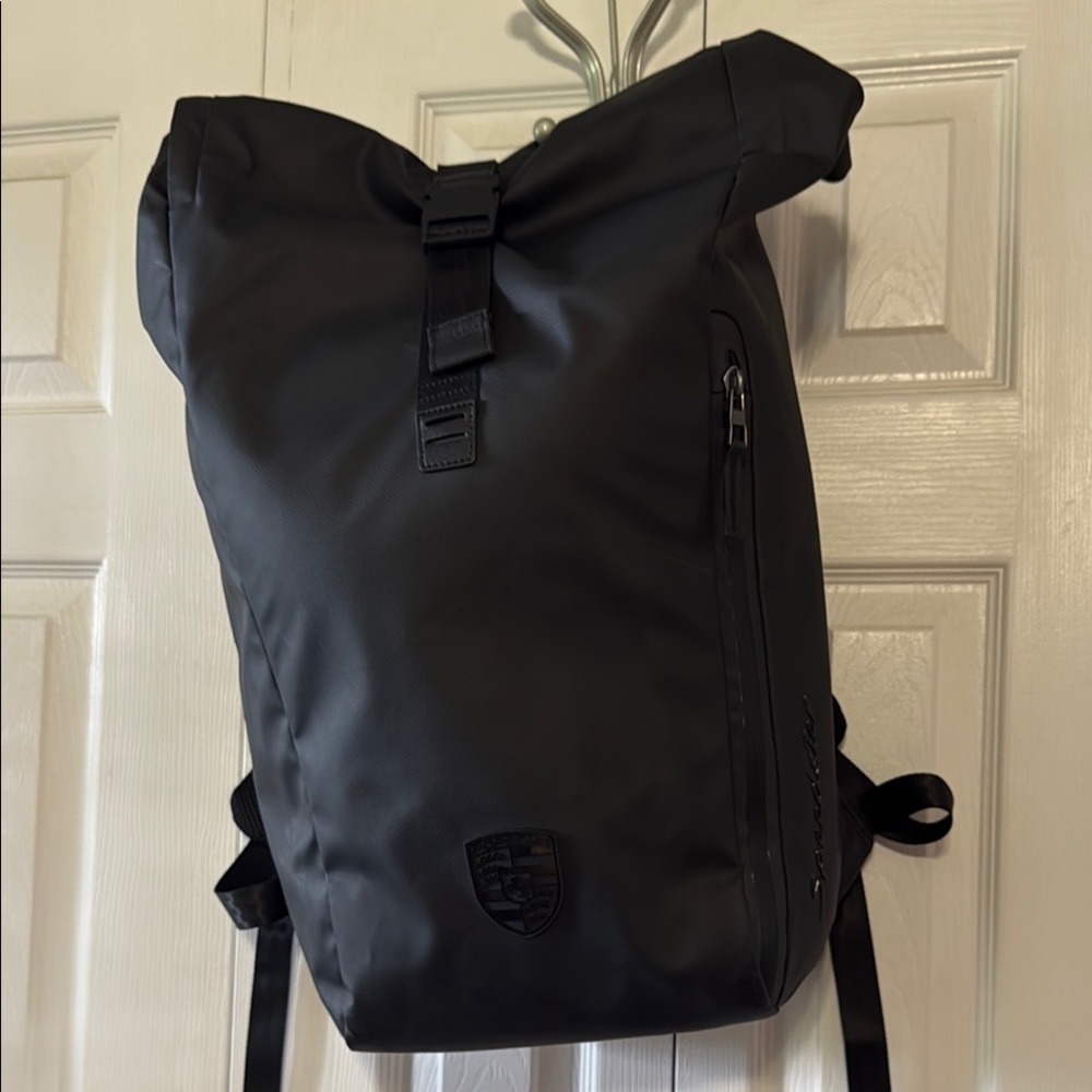 Porsche Design Black Urban Backpack with Roll-Top Closure